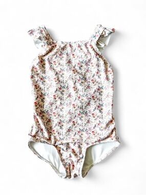 Minnow Toddler Girls Floral Ruffle One-Piece Swimsuit - Size 5/6T